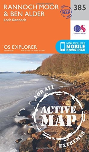 OS Explorer Map Active (385) Rannoch Moor and Ben Alder (OS Explorer Active Map)
