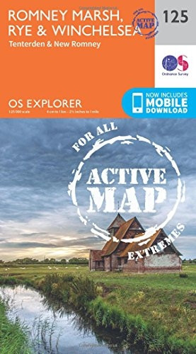 OS Explorer Map Active (125) Romney Marsh, Rye and Winchelsea (OS Explorer Active Map)
