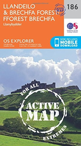 OS Explorer Map Active (186) Llandeilo and Brechfa Forest (OS Explorer Active Map)