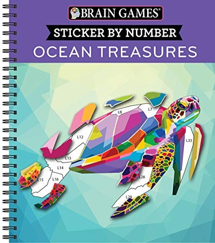 Brain Games - Sticker by Number: Ocean Treasures (Geometric Stickers) (Brain Games - Sticker by Number)