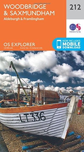 OS Explorer Map (212) Woodbridge and Saxmundham