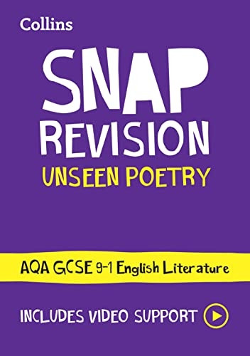 AQA Unseen Poetry Anthology Revision Guide: Ideal for home learning, 2022 and 2023 exams (Collins GCSE Grade 9-1 SNAP Revision) (Collins GCSE Grade 9-1 SNAP Revision)