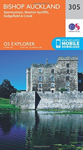 OS Explorer Map (305) Bishop Auckland - Spennymoor and Newtown