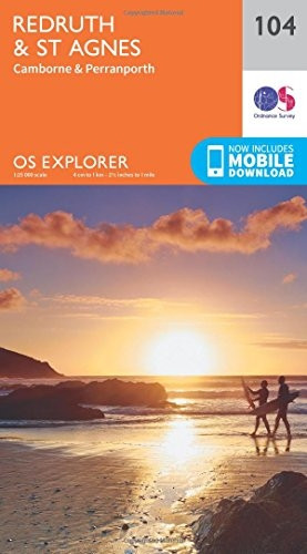 OS Explorer Map (104) Redruth and St Agnes