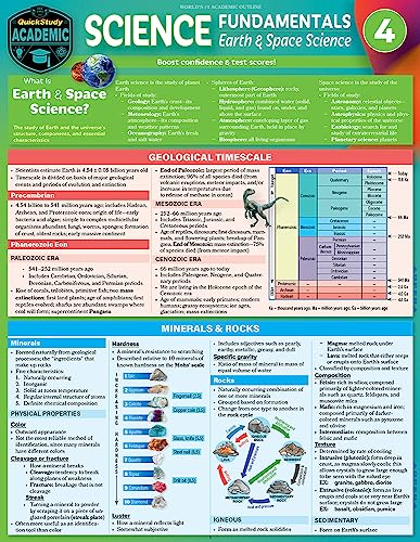 Science Fundamentals 4 - Earth & Space: Quickstudy Laminated Reference & Study Guide
