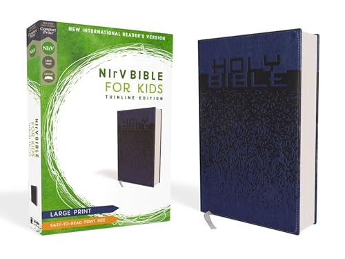 NIrV, Bible for Kids, Large Print, Leathersoft, Blue, Comfort Print: Thinline Edition