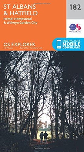 OS Explorer Map (182) St. Albans and Hatfield