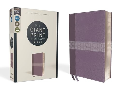 NIV, Giant Print Compact Bible, Leathersoft, Purple, Red Letter Edition, Comfort Print