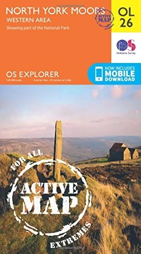 OS Explorer ACTIVE OL26 North York Moors - Western area (OS Explorer Map Active)
