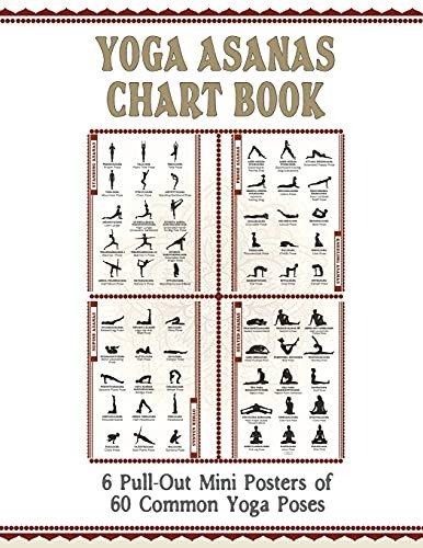 Yoga Asanas Poster Book: Lllustrated Chart of 60 Common Yoga Postures (Positions) - Yoga Pose Names in Sanskrit and English - Great for Hatha Yoga Beginners to Advanced (Paperback Book Format with 6 Pull-Out Posters Within) - White / 8.5 X 11