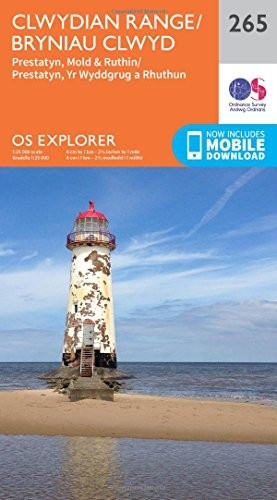 OS Explorer Map (265) Clwydian Range, Prestatyn, Mold and Ruthin