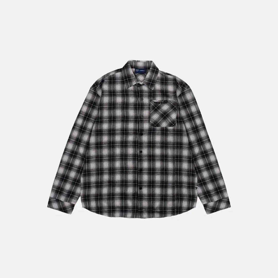 Black & White Plaid Flannel Embroidery