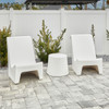 Kai White 3 Piece Upright Pool Lounger with 19 in. Side Table