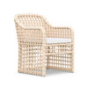 Kiawah Matte White Outdoor Wicker with Cloud Cushions Dining Chair