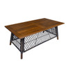 Vintage Ipe Wood and Woven Viro Fiber 48 x 24 in. Coffee Table