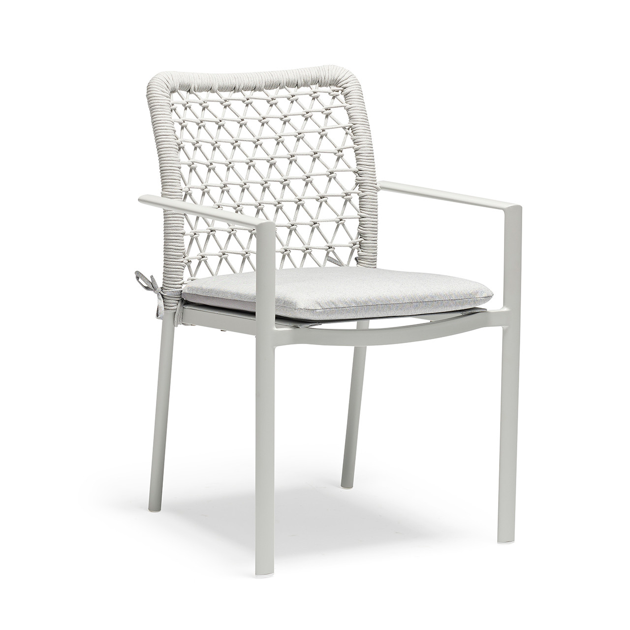 Club Light Grey Aluminum with Light Grey Cushion Dining Chair