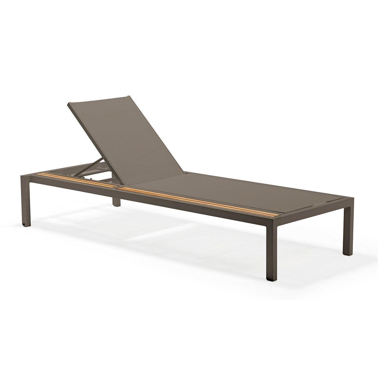 Oasis Taupe Aluminum with Taupe Chaise Lounge with Side Table