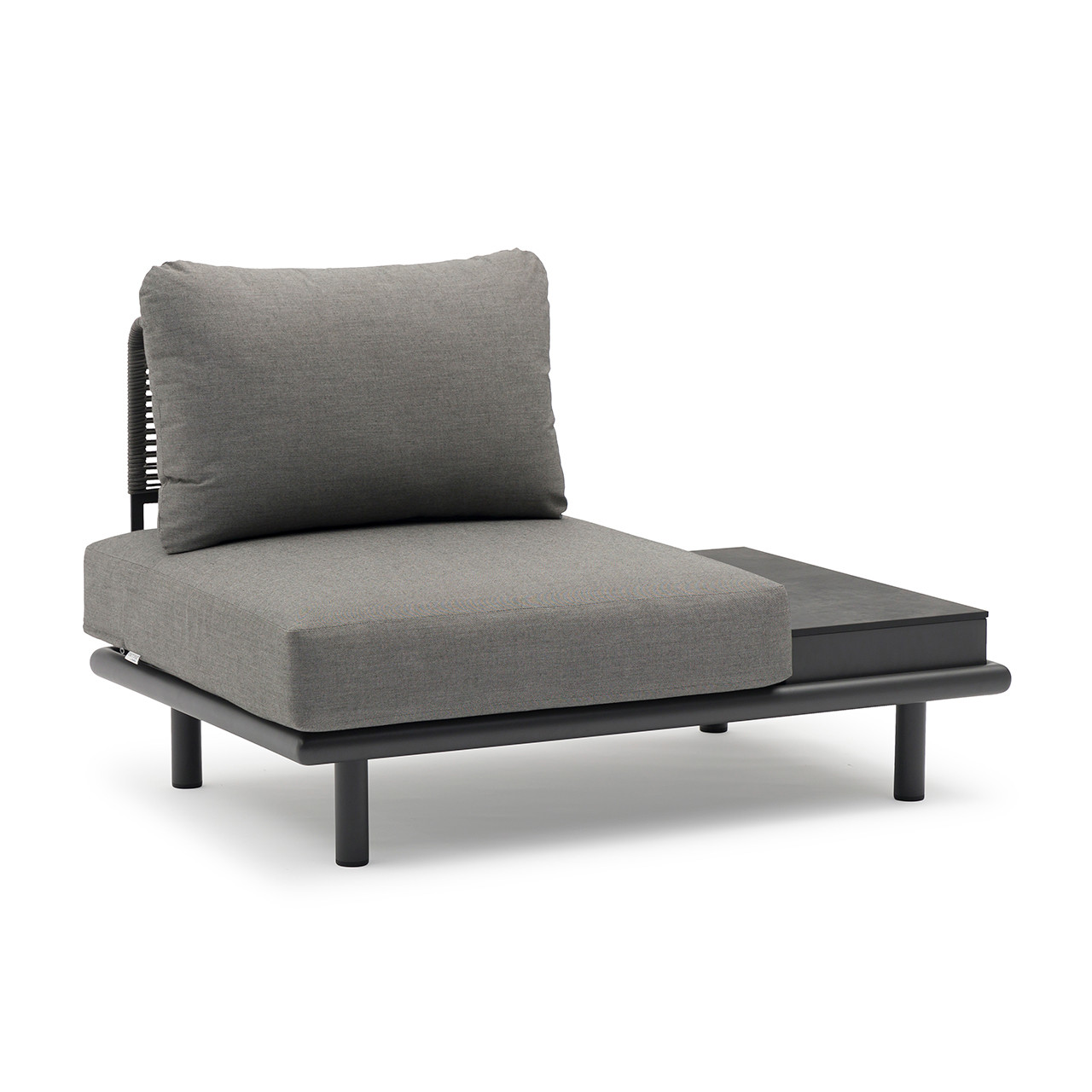 Play Aluminum and Rope with Cushions Armless Chair with Side Table