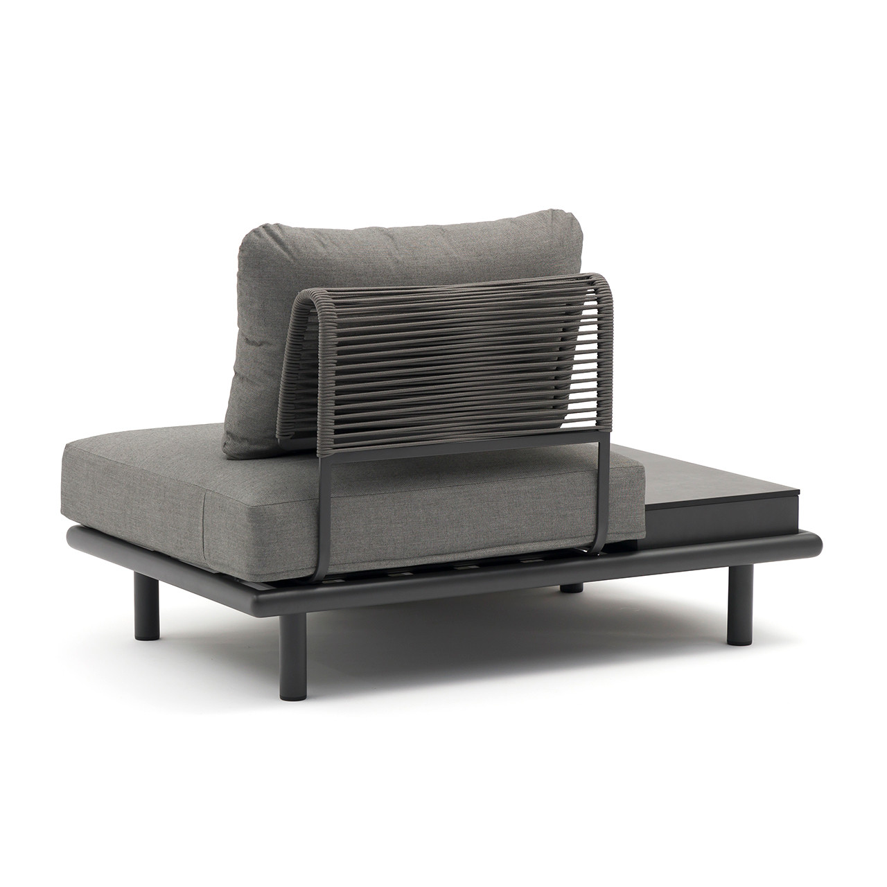 Play Aluminum and Rope with Cushions Armless Chair with Side Table