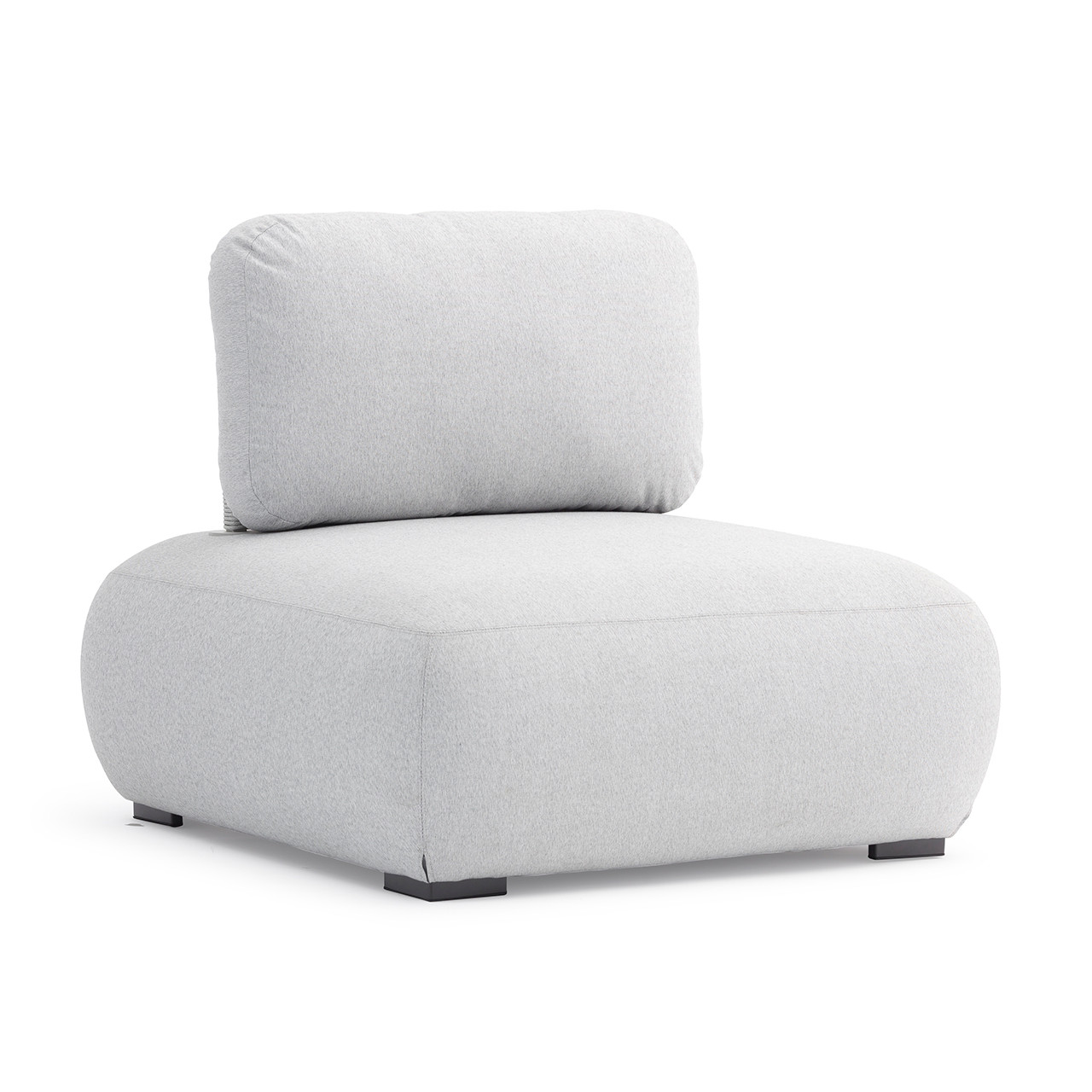 Olala Aluminum with Acrylic Cushions and Rope Armless Chair
