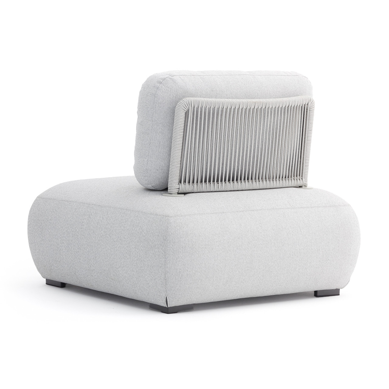 Olala Aluminum with Acrylic Cushions and Rope Armless Chair