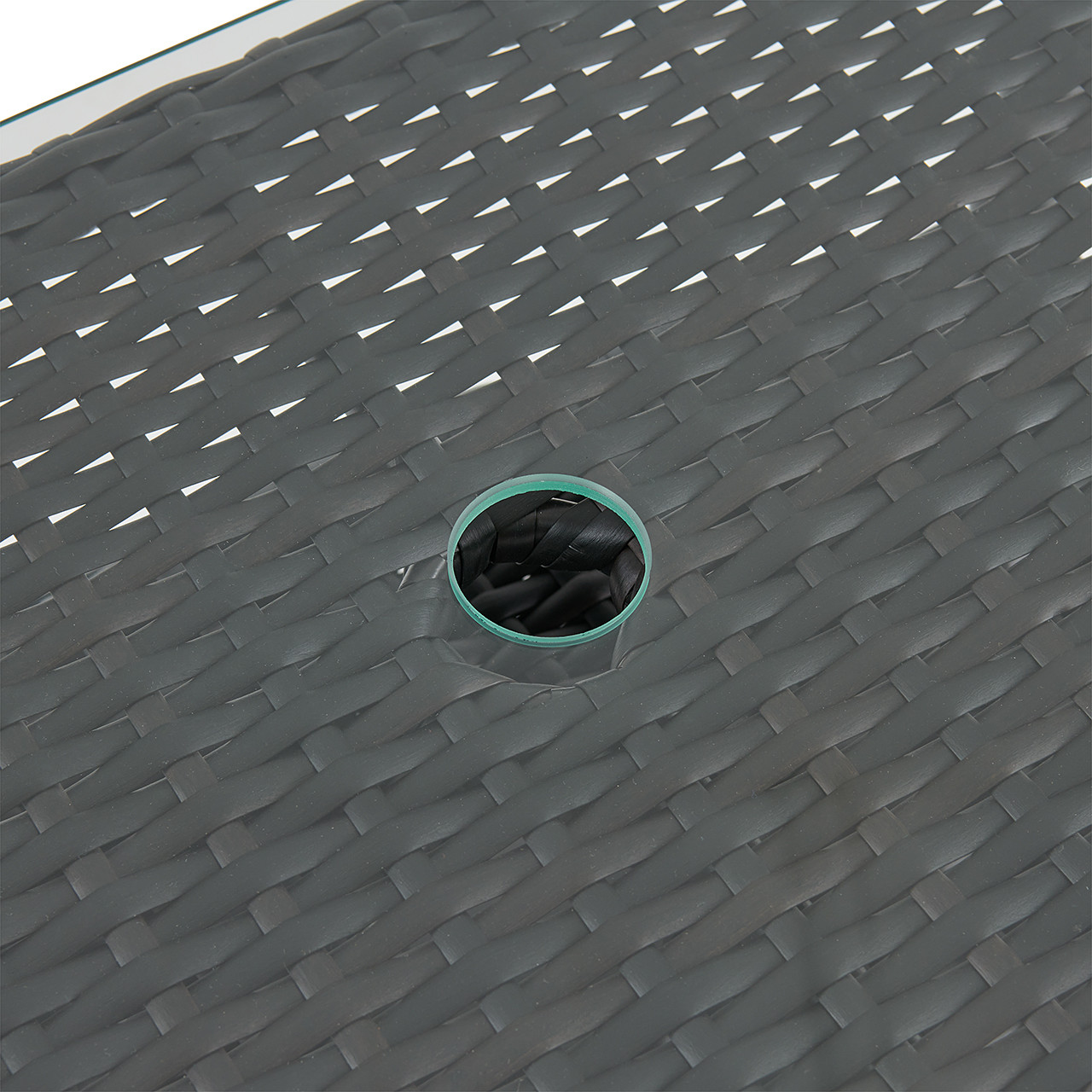 Terrace Outdoor Wicker 32 x 18 in. Umbrella Side Table -