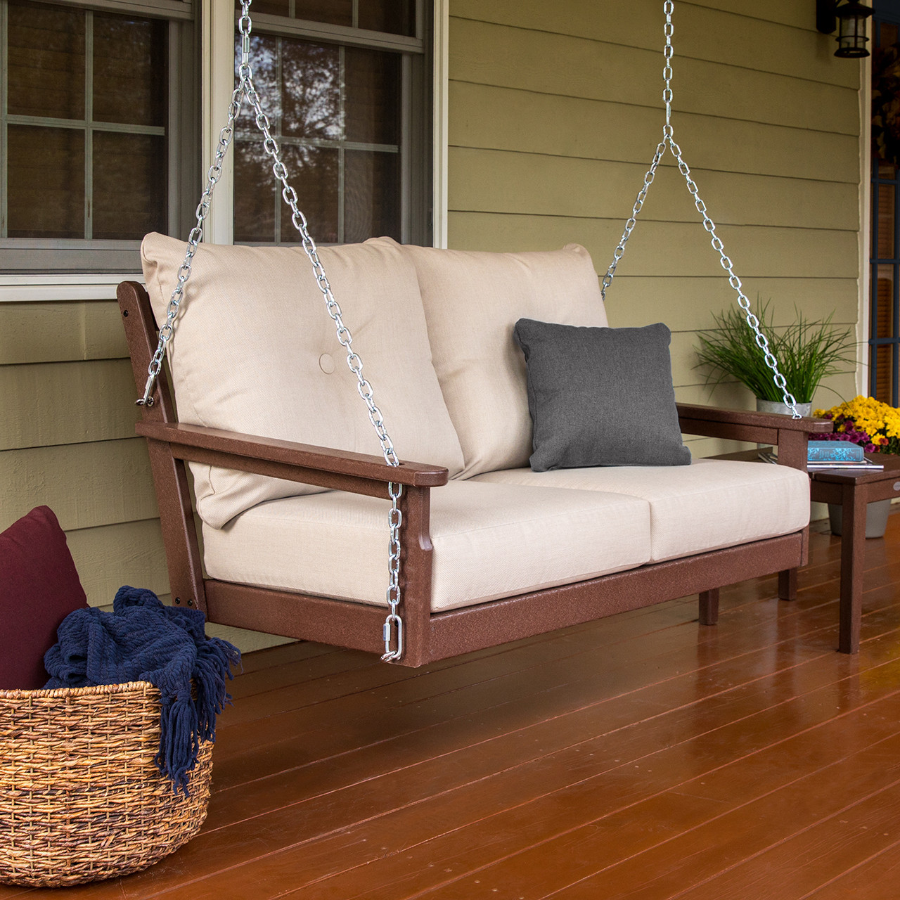 POLYWOOD Vineyard Deep Seating Swing with Cushions