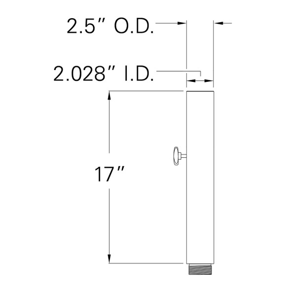 Treasure Garden 2 in. Aluminum Stem for Cast Aluminum Umbrella Bases - Bronze