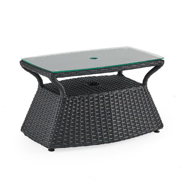 Terrace Outdoor Wicker 32 x 18 in. Umbrella Side Table -