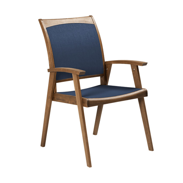 Topaz Ipe Wood and Sling Dining Arm Chair