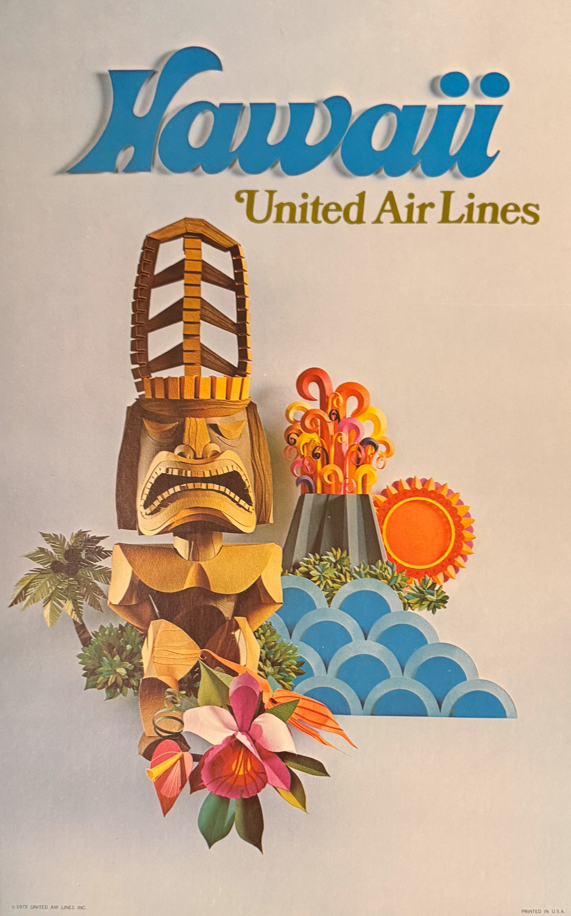 UnitedAirlines ユナイテッド航空　ハワイマウイ島ビンテージポスター United Airlines - Hawaii - 1950s - Vintage Travel Poster