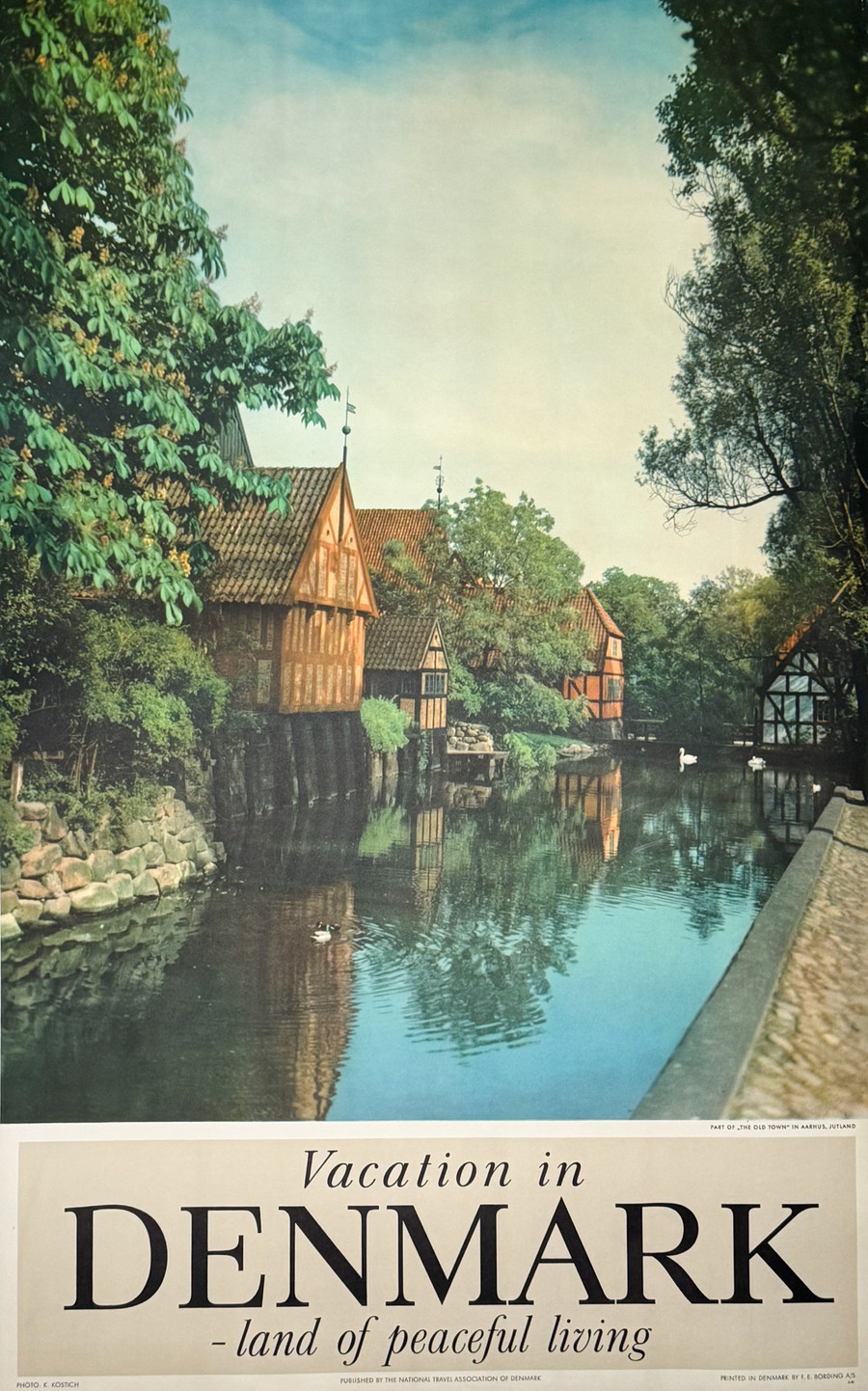 Vacation in Denmark original vintage poster