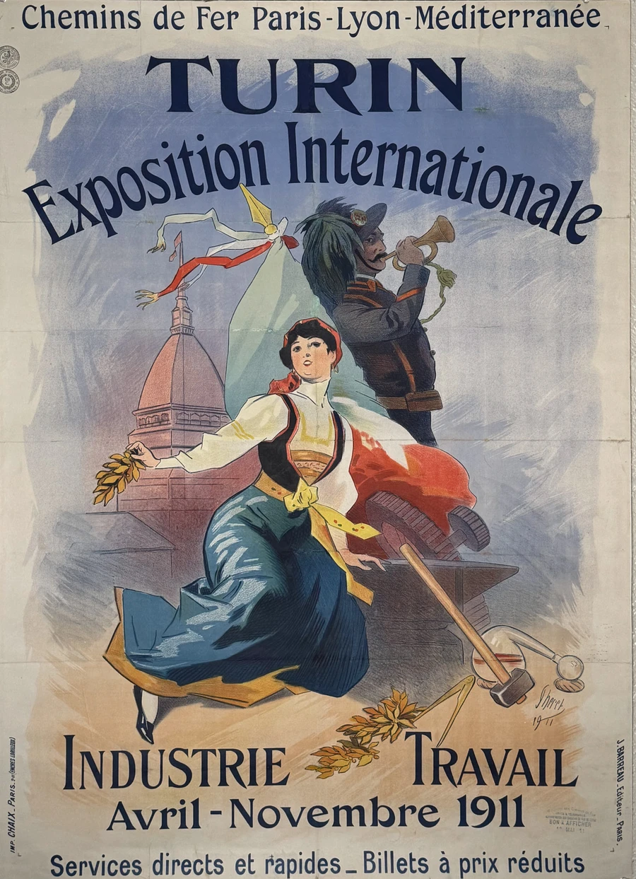 Jules Cheret Exposition Internationale Turin 1911 Original Vintage Poster