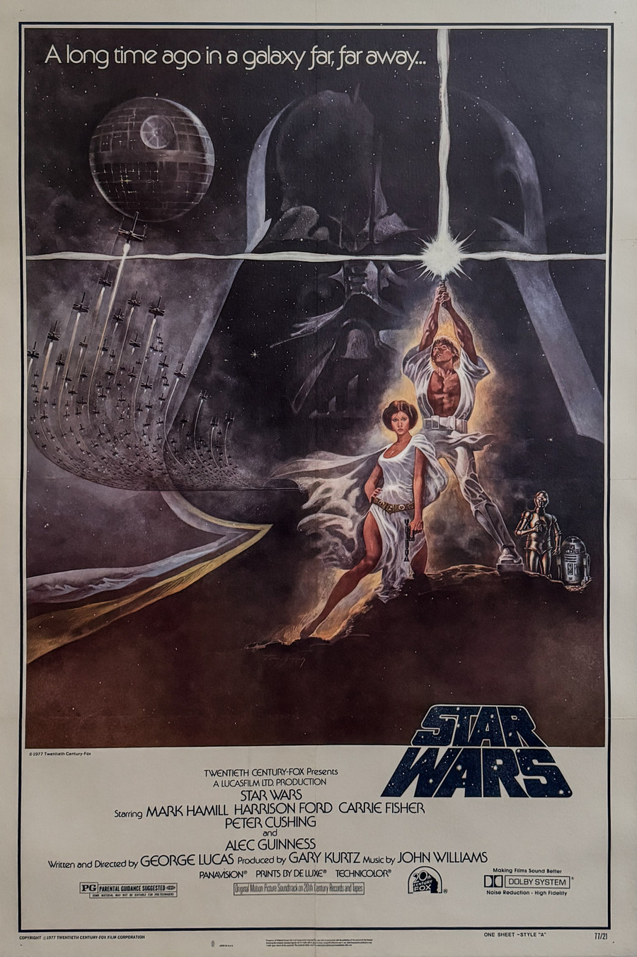 Star Wars Original Style A Movie Poster depicts Luke holding a light saber