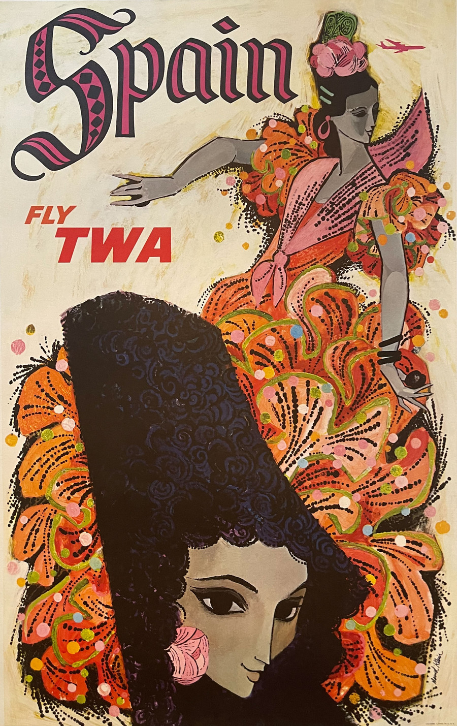 Spain Fly TWA David Klein Poster