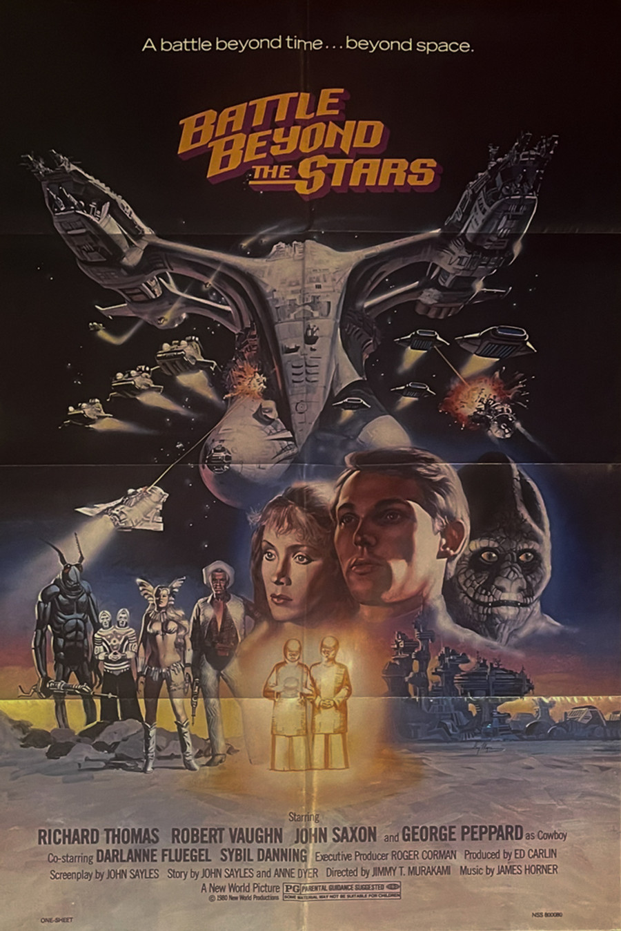 Battle Beyond the Stars, original US one sheet style A movie poster printed circa 1980. A- condition. Prior folds.