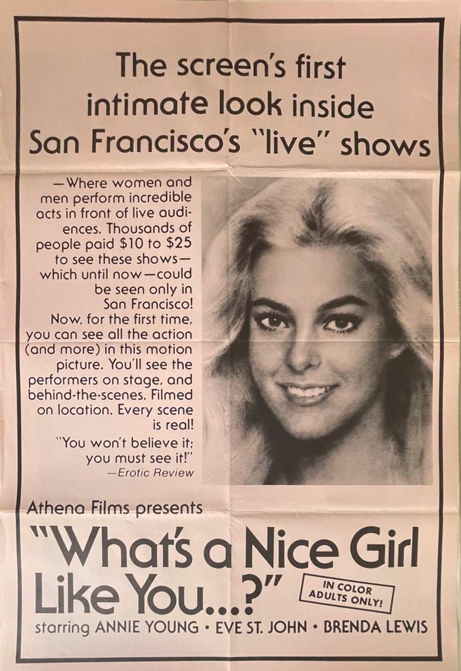 What's a Nice Girl Movie Poster of San Francisco Sex Shows In the 1970s