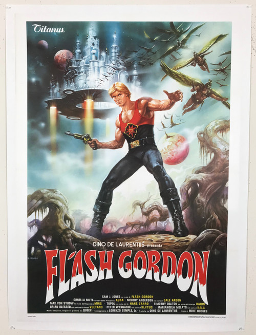 Flash Gordon (1980) original Italian movie poster linen backed
