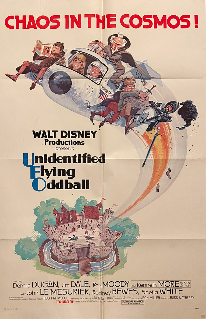 Walt Disney Productions Unidentified Flying Oddball (1979) original one sheet movie poster. Starring Dennis Sudan, Jim Dale, and Ron Moody.