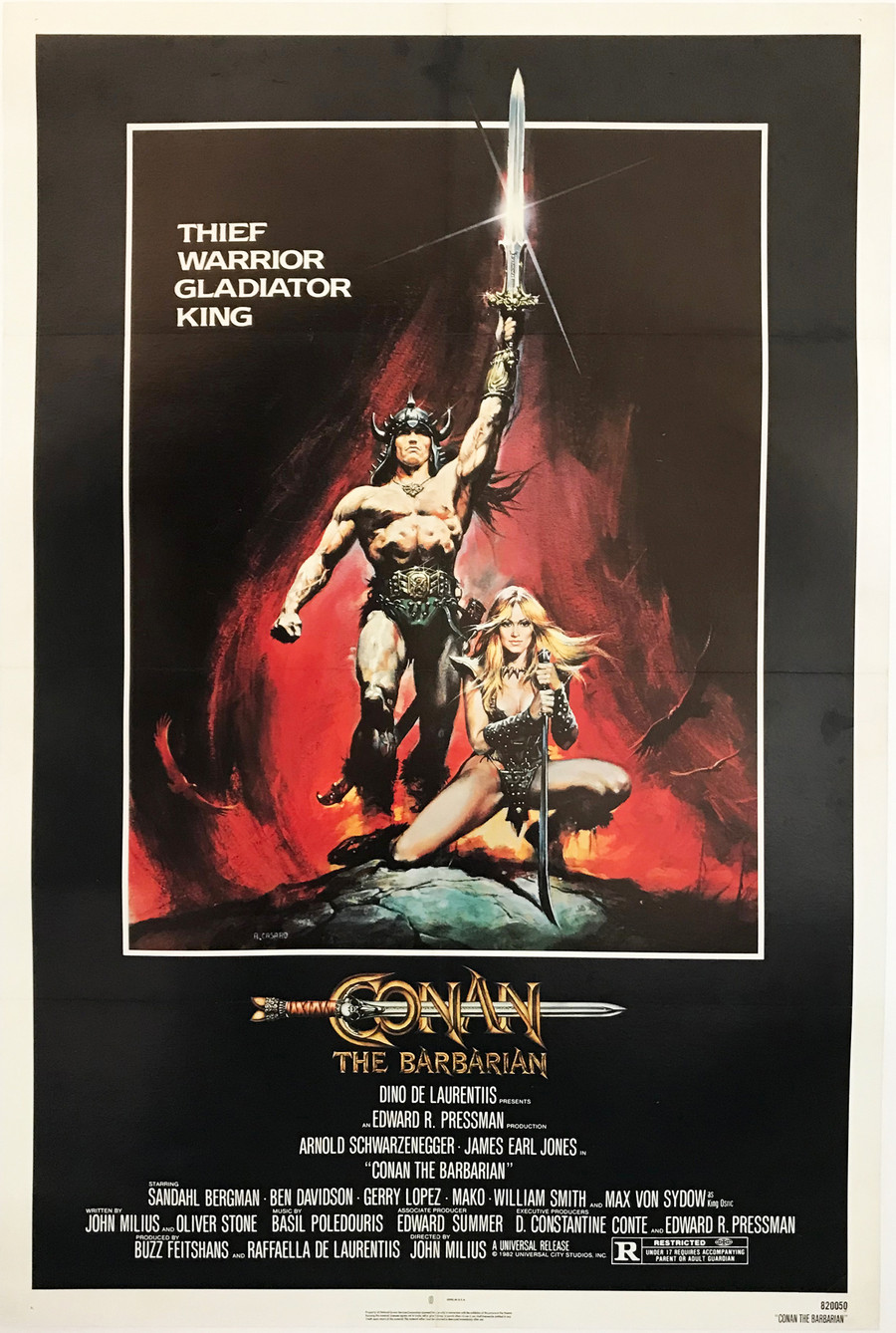 Conan the barbarian renato casaro artwork movie poster linen backed