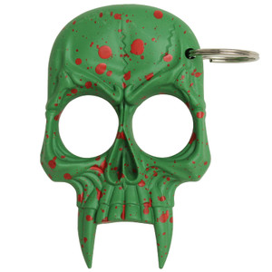 Skull Keychain Green with Red Splash Skull Keychain Green with Red Splash