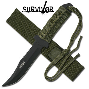 SURVIVOR OUTDOOR FIXED BLADE KNIFE 7.5" OVERALL
Fixed Blade Knife
•7.5" OVERALL
•3.5" 3MM THICK BLADE, STAINLESS STEEL
•BLACK REVERSE SERRATED BLADE
•FULL TANG MILITARY GREEN CORD WRAPPED HANDLE WITH LANYARD
•INCLUDES MILITARY GREEN NYLON SHEATH
SURVIVOR OUTDOOR FIXED BLADE KNIFE 7.5" OVERALL
Fixed Blade Knife
•7.5" OVERALL
•3.5" 3MM THICK BLADE, STAINLESS STEEL
•BLACK REVERSE SERRATED BLADE
•FULL TANG MILITARY GREEN CORD WRAPPED HANDLE WITH LANYARD
•INCLUDES MILITARY GREEN NYLON SHEATH