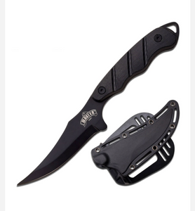 Master USA Fixed Blade Knife
9" OVERALL
4.5" 3.5MM BLADE, STAINLESS STEEL
BLACK FINISH PLAIN CLIP POINT BLADE
BLACK NYLON FIBER HANDLE
INCLUDES BLACK NYLON FIBER SHEATH Master USA Fixed Blade Knife
9" OVERALL
4.5" 3.5MM BLADE, STAINLESS STEEL
BLACK FINISH PLAIN CLIP POINT BLADE
BLACK NYLON FIBER HANDLE
INCLUDES BLACK NYLON FIBER SHEATH