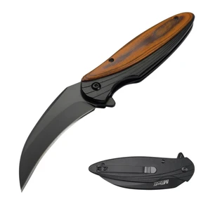 MTech Spring Assisted Folding Knife with Wood Handle