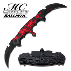 •SPRING ASSISTED
•1.75" 3MM THICK BLADE, STAINLESS STEEL
•BLACK DUAL BLADE WITH RED FLAMING
•6" CLOSED
•DUAL RED DRAGON ON BLACK ALUMINUM HANDLE
•INCLUDES POCKET CLIP
•SPRING ASSISTED
•1.75" 3MM THICK BLADE, STAINLESS STEEL
•BLACK DUAL BLADE WITH RED FLAMING
•6" CLOSED
•DUAL RED DRAGON ON BLACK ALUMINUM HANDLE
•INCLUDES POCKET CLIP