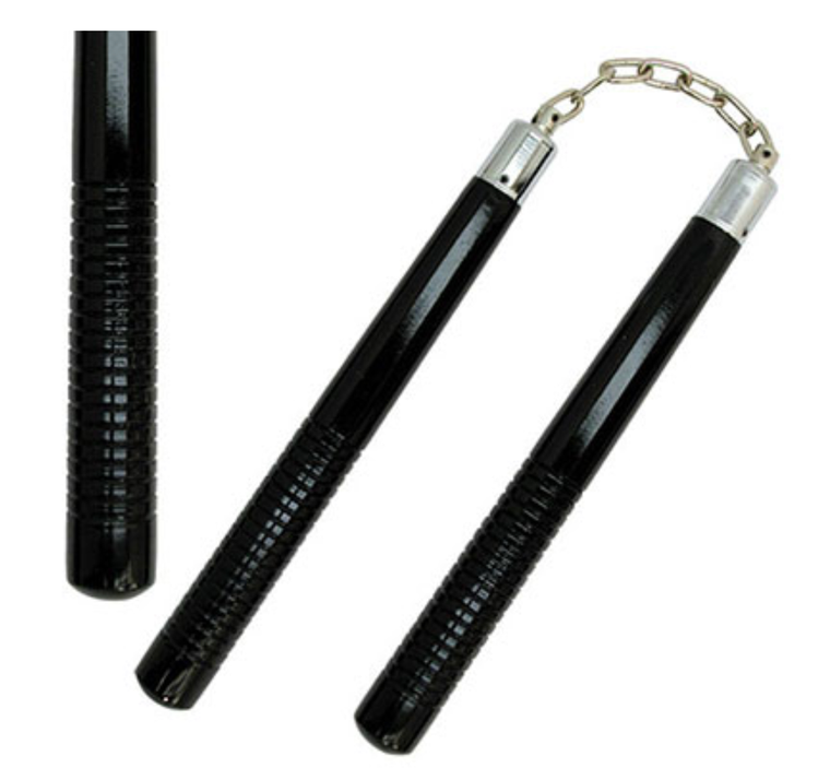 Black Hardwood Handle Nunchucks