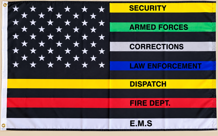 3' x 5' First Responders & Armed Forces Support Flag