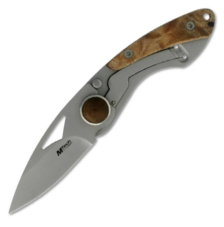 MTech USA MT-210W Compact Folding Knife with Maple Burl Wood Handle