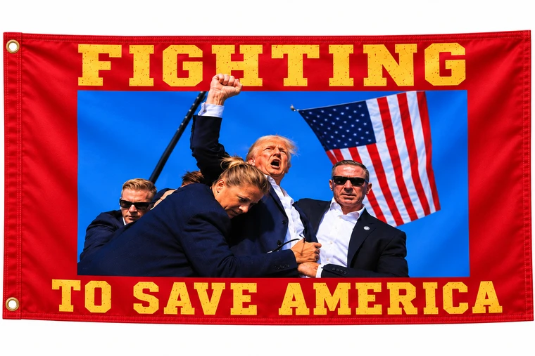 Fighting to Save America Patriotic Flag
