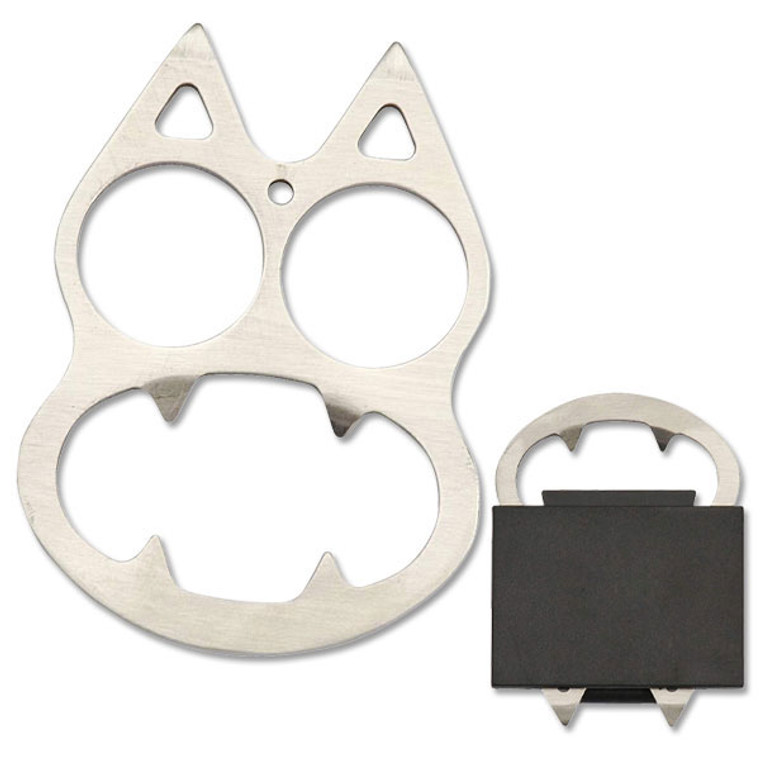 •CAT BOTTLE OPENER

•SELF DEFENSE EQUIPMENT
•3" X 2.15" OVERALL
•2.8MM THICK, STAINLESS STEEL
•CAT STYLE WITH BOTTLE OPENER
•INCLUDES NYLON FIBER SHEATH
•*NO SHIP TO CALIFORNIA AND NEVADA*
